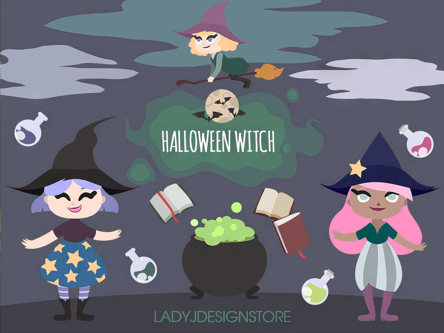Halloween Witch Magic Clip Art Pack