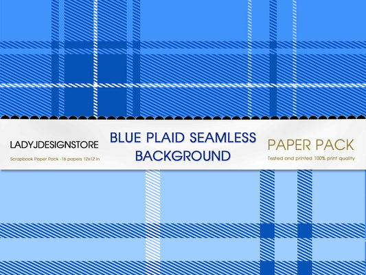 Blue Plaid Background Saimless Background Pack