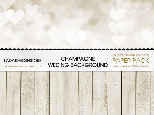Champagne Wedding Background Paper Pack
