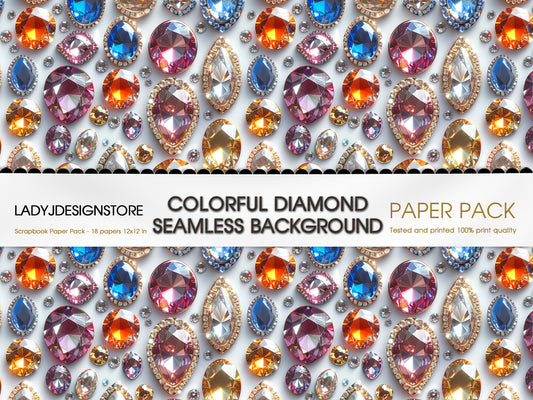 Colorful Diamonds Digital Paper Pack ladyjdesignstore