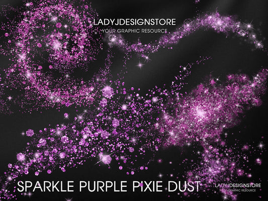 Sparkle Amethyst Pixie Dust Overlay – Elegant & Sparkling Design Elements