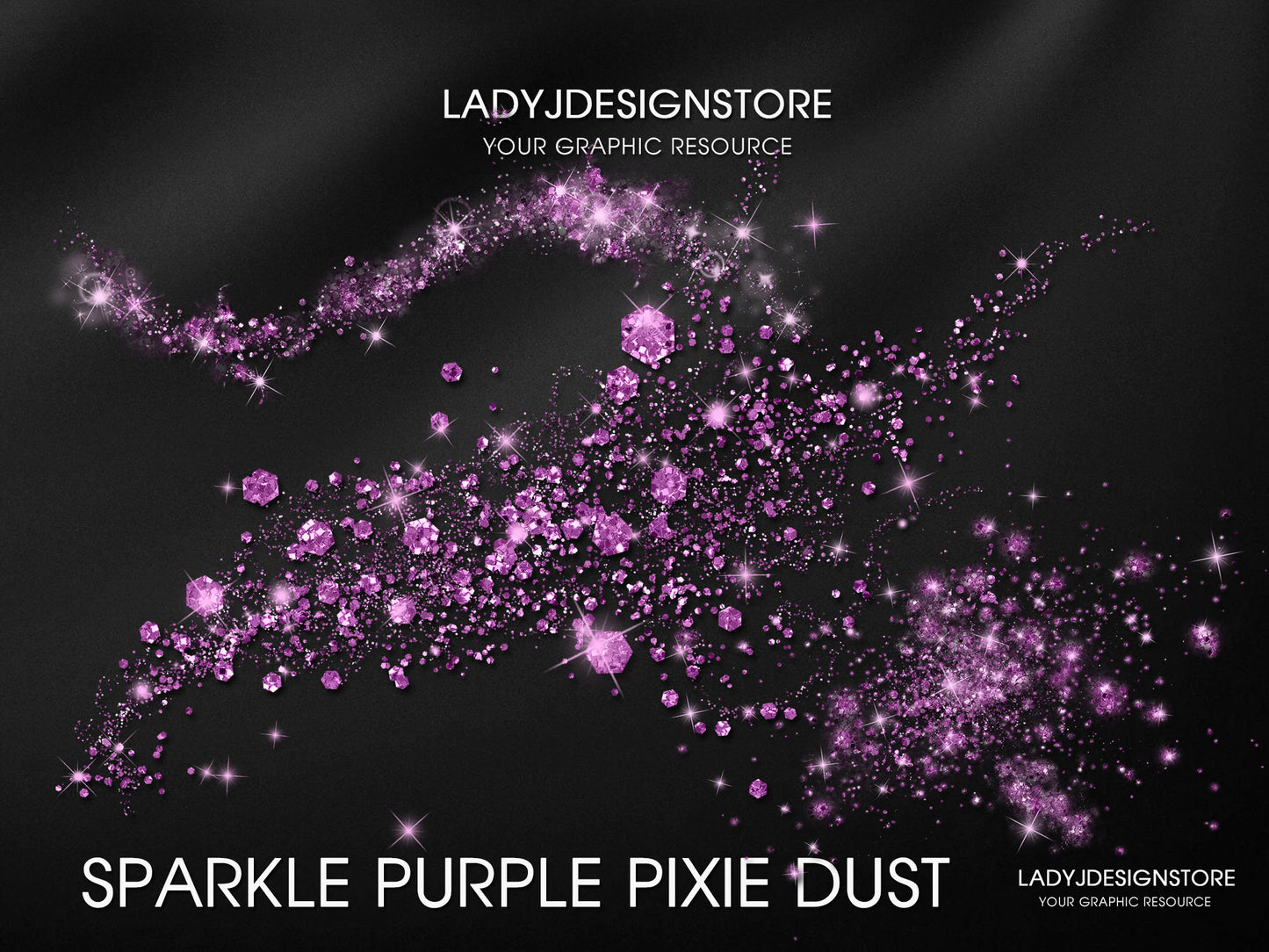 Sparkle Pixie Dust Overlay Bundle Purple 60 Elegant & Sparkling Design Elements