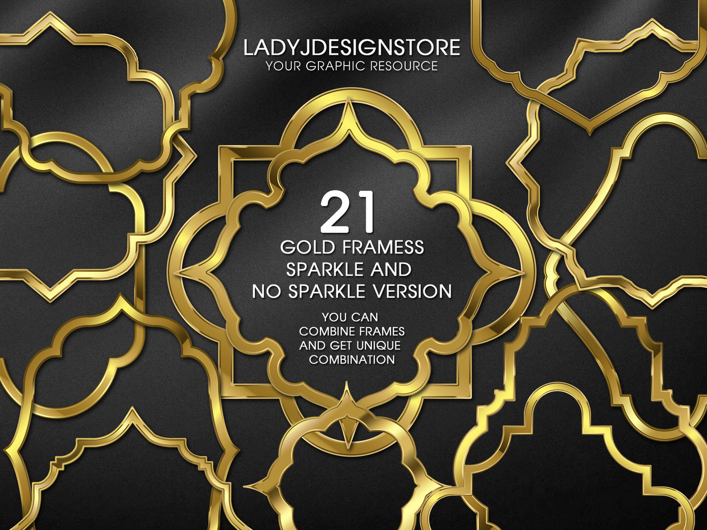 Geometric Gold Vintage Frame Edition Clipart