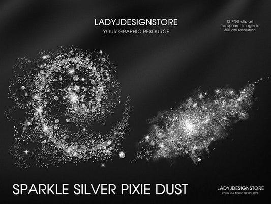 Sparkle Silver Pixie Dust Overlay – Elegant & Sparkling Design Elements