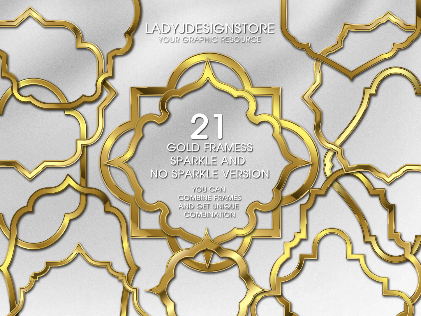 Geometric Gold Vintage Frame Edition Clipart