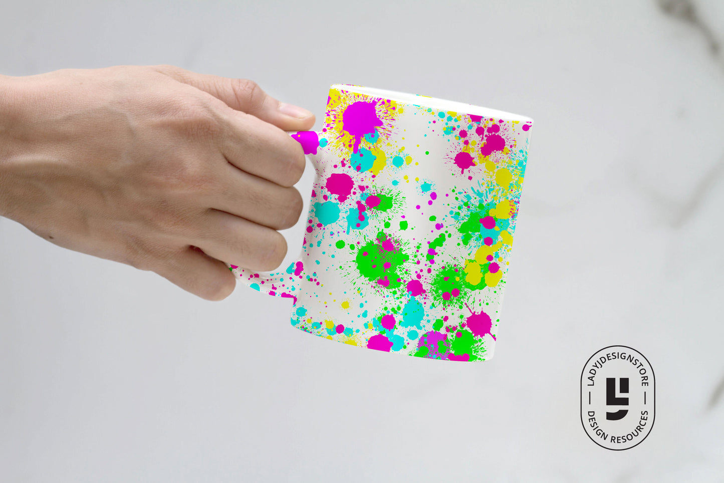 Neon Paint Splatters Overlay Clipart PNG – Vibrant Paint Splash Overlay