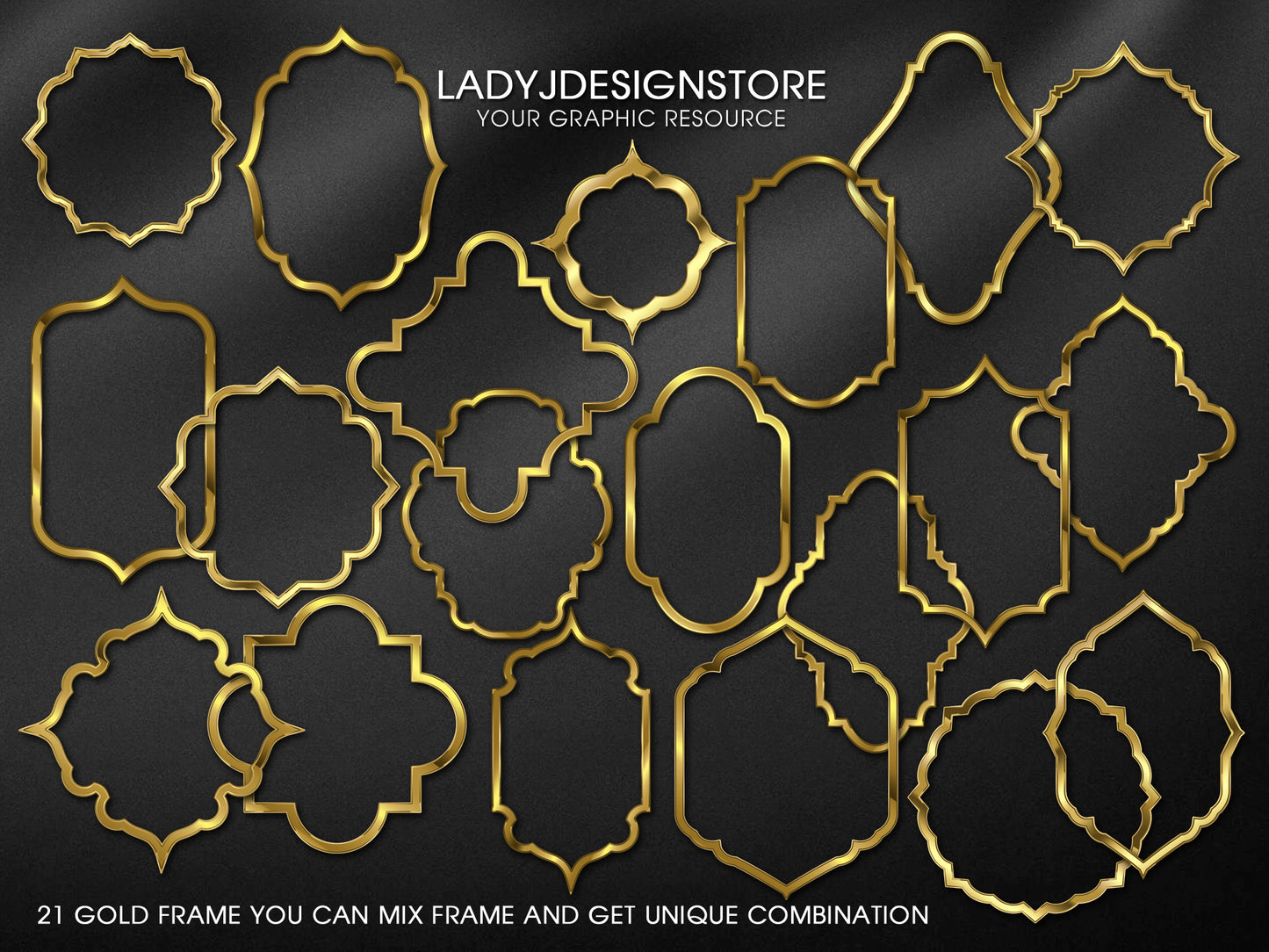 Geometric Gold Vintage Frame Edition Clipart