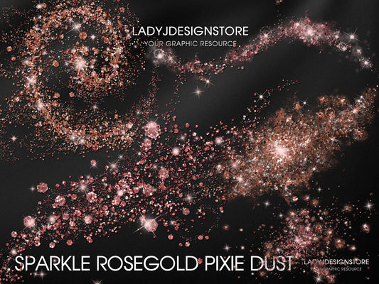 Sparkle Rose Gold Pixie Dust Overlay – Elegant & Sparkling Design Elements
