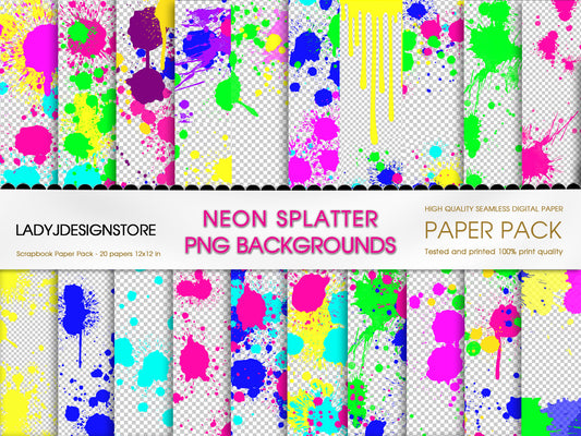 Neon Bundle Digital Paper Pack