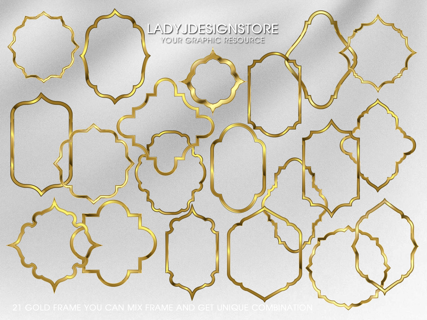 Geometric Gold Vintage Frame Edition Clipart
