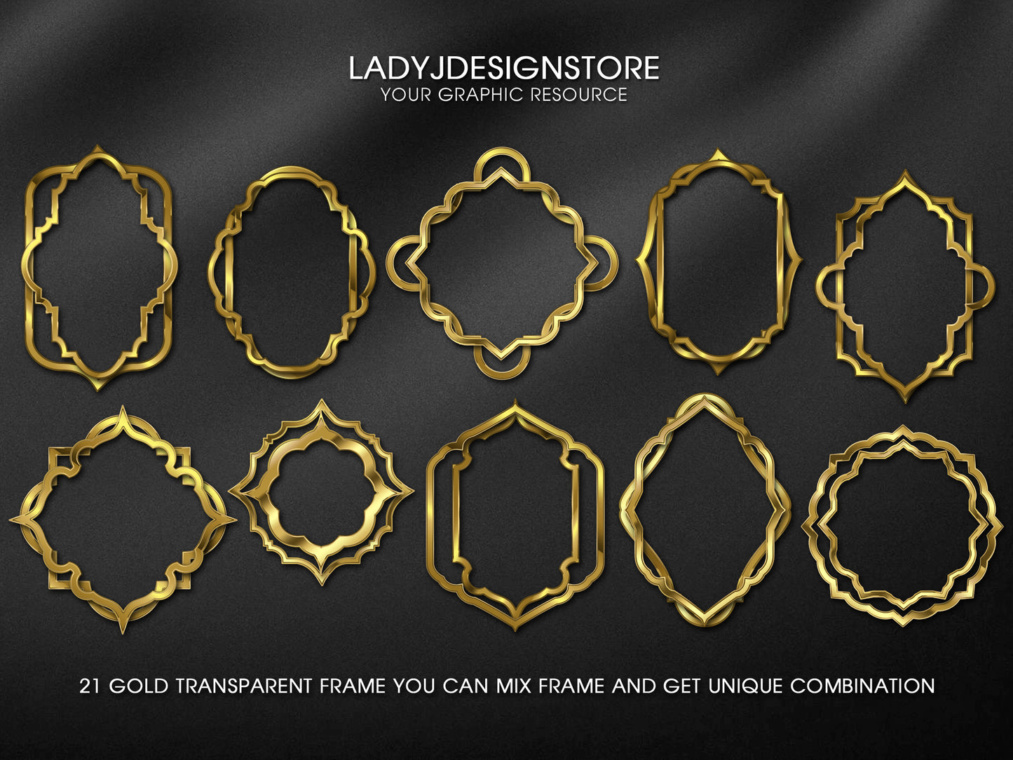 Geometric Gold Vintage Frame Edition Clipart