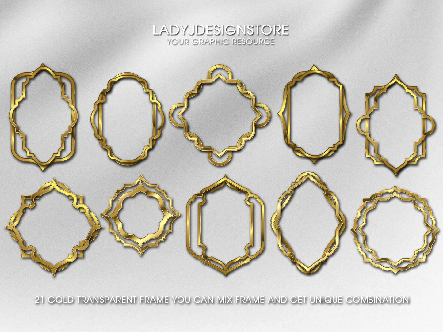 Geometric Gold Vintage Frame Edition Clipart