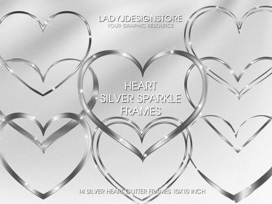 Heart Silver Frames Edition Clipart ladyjdesignstore