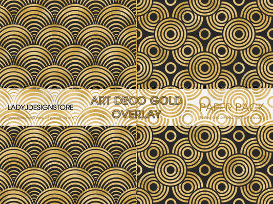 Art Deco Gold Overlays Seamless Foil Background Clip Art