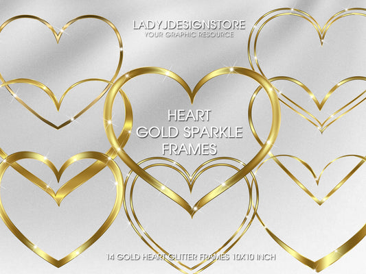 Heart Gold Frames Edition Clipart ladyjdesignstore