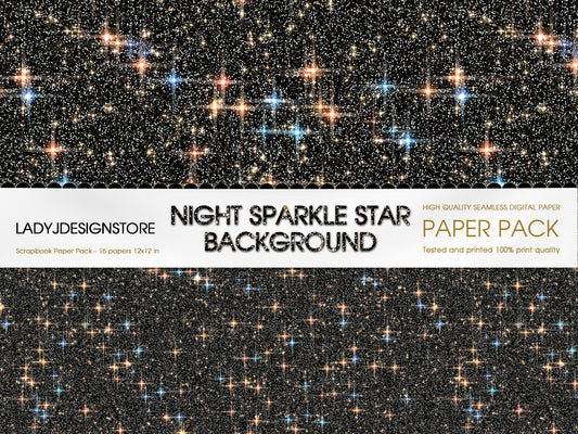 Night Sparkly Sky Stars Background