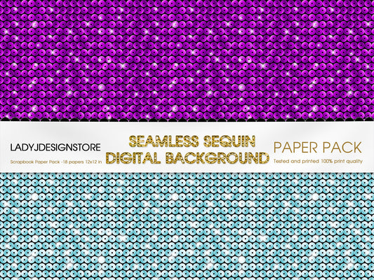 Sequin Seamless Digital Background Paper Pack ladyjdesignstore