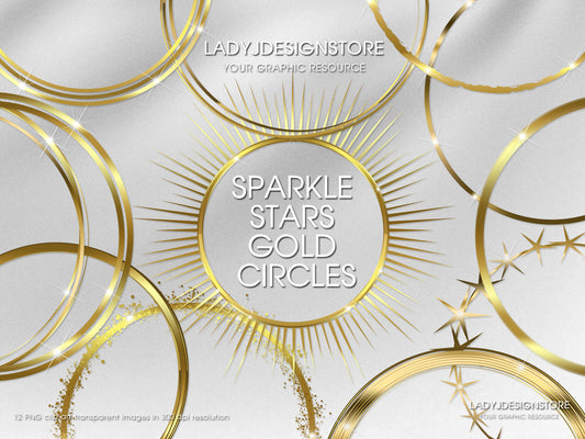 Gold Circular Frames Edition Clipart ladyjdesignstore