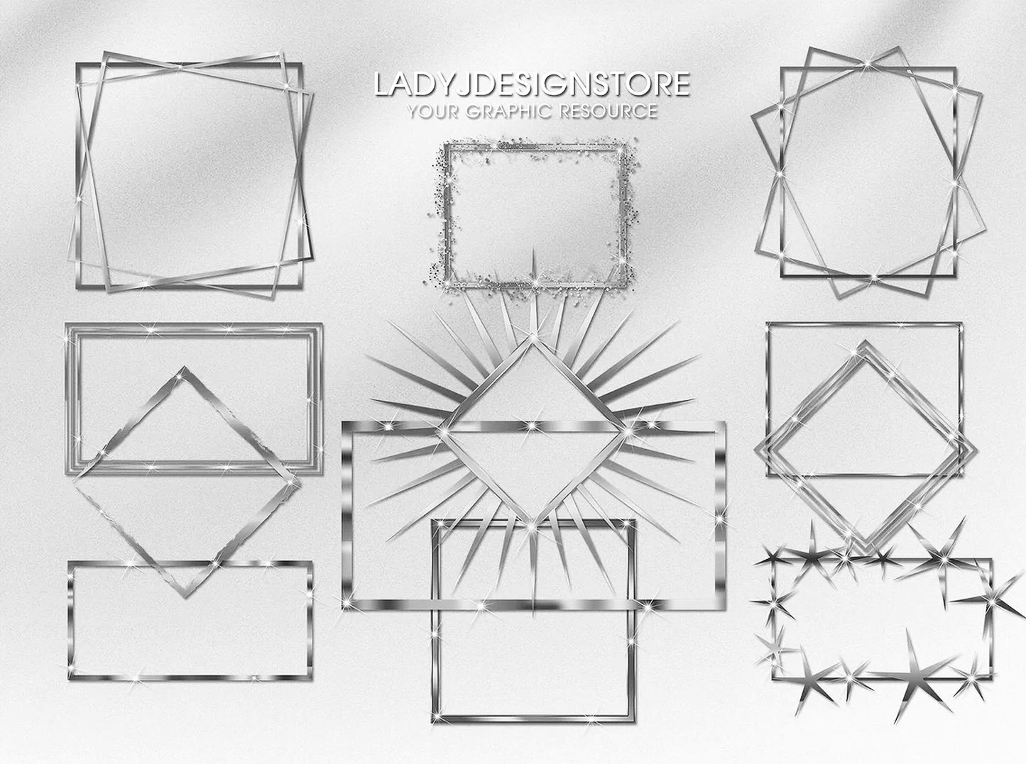 Silver Sparkly Rectangle Frame Edition Clipart 1