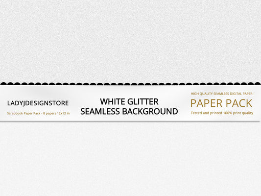White Glitter Digital Papers
