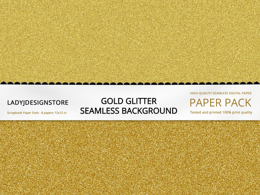 Gold Glitter Digital Paper | Digital Paper Pack