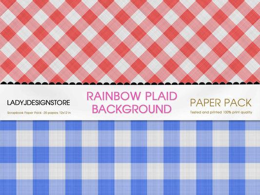 Plaid Rainbow Plaid Background Seamless Background Pack