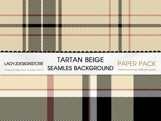 Beige Plaid Background Seamless Background Pack