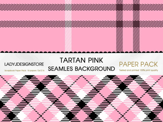 Pink Plaid Background Seamless Background Pack