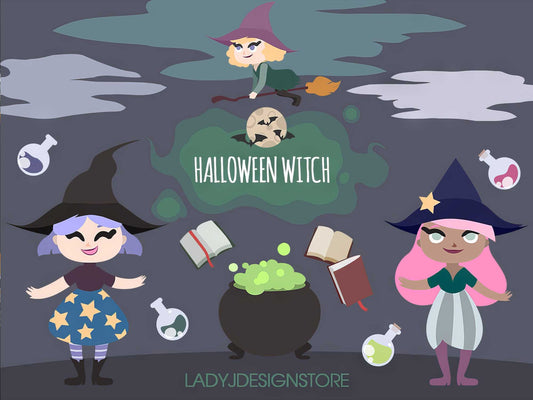 Halloween Witch Magic Clip Art Pack