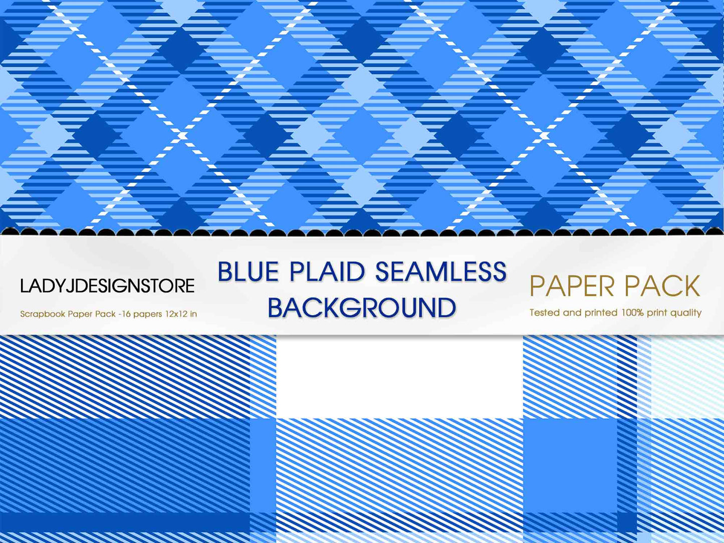 Blue Plaid Background Saimless Background Pack
