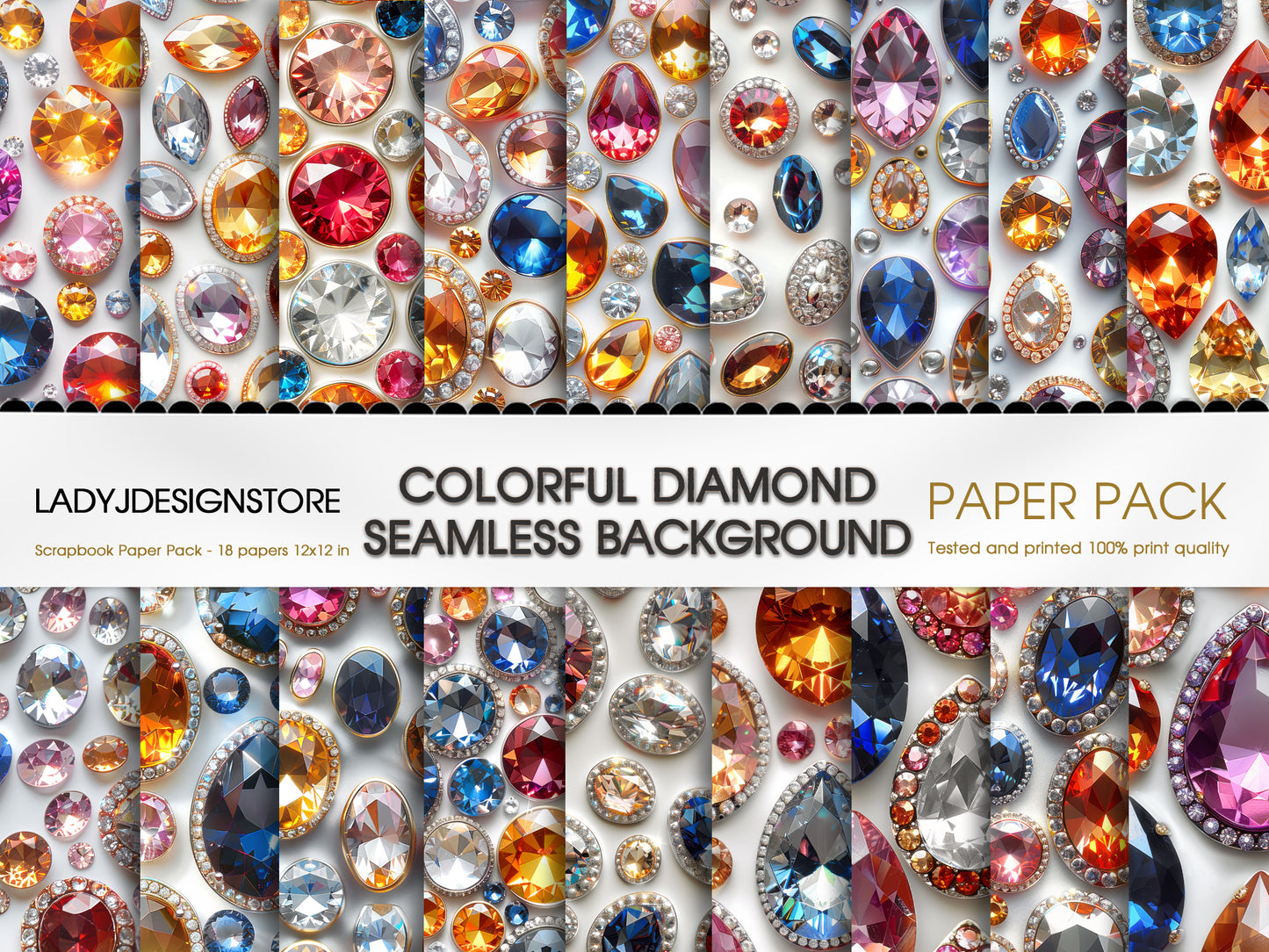 Colorful Diamonds Digital Paper Pack ladyjdesignstore