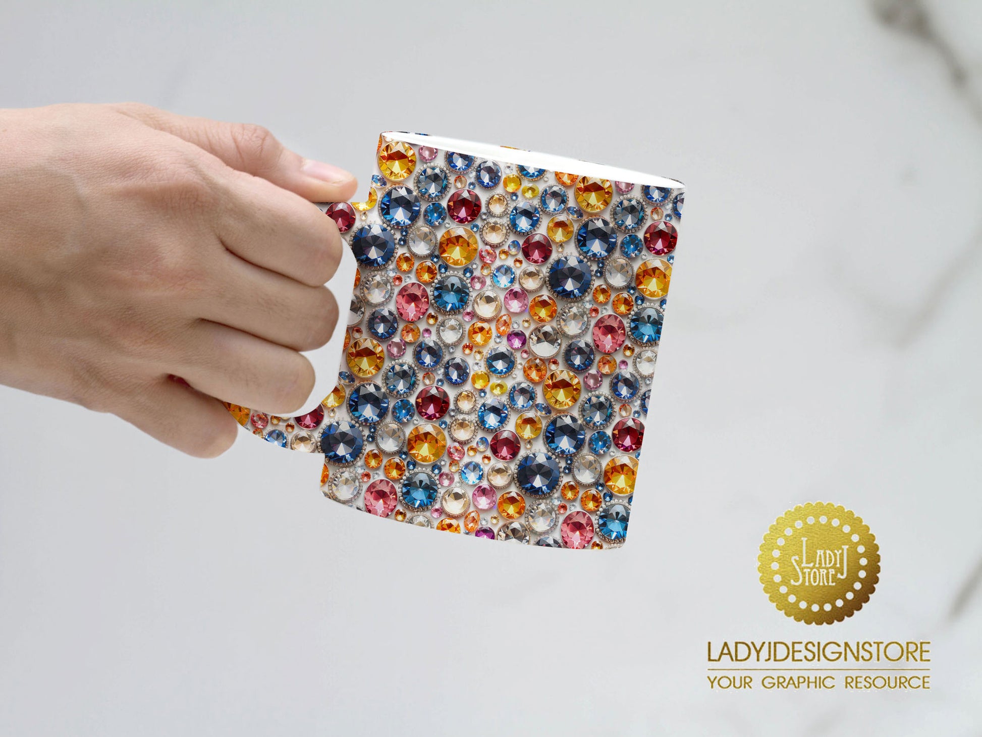 Colorful Diamonds Digital Paper Pack ladyjdesignstore