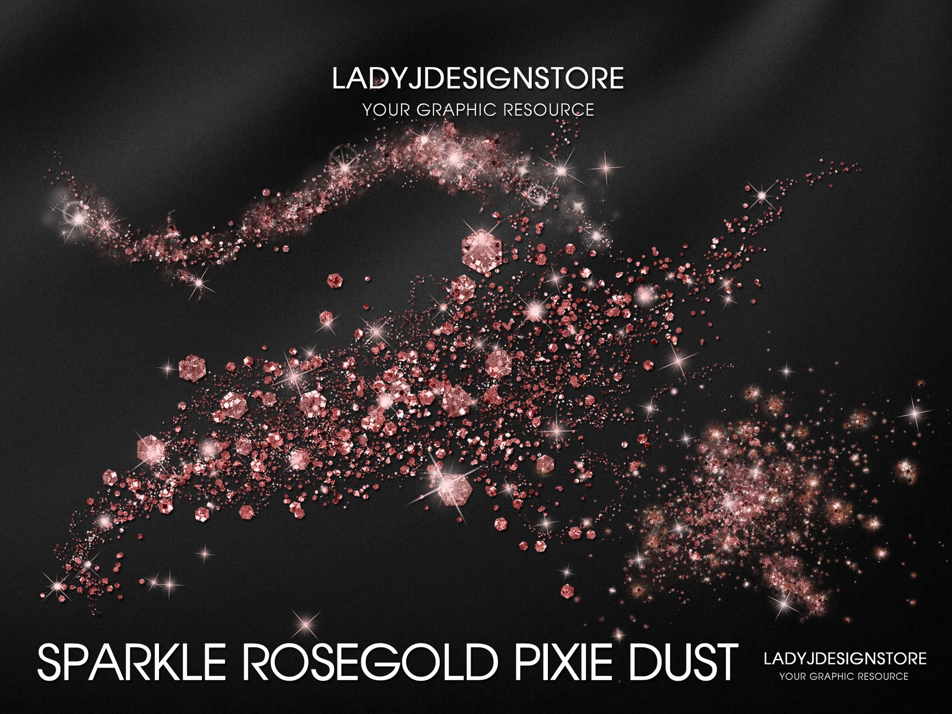 Sparkle Pixie Dust Overlay Bundle 60 Rose Gold Elegant & Sparkling Design Elements
