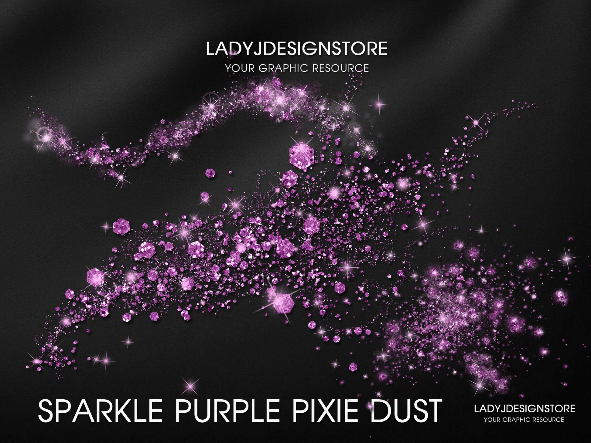 Sparkle Pixie Dust Overlay Bundle  Purple 60 Elegant & Sparkling Design Elements