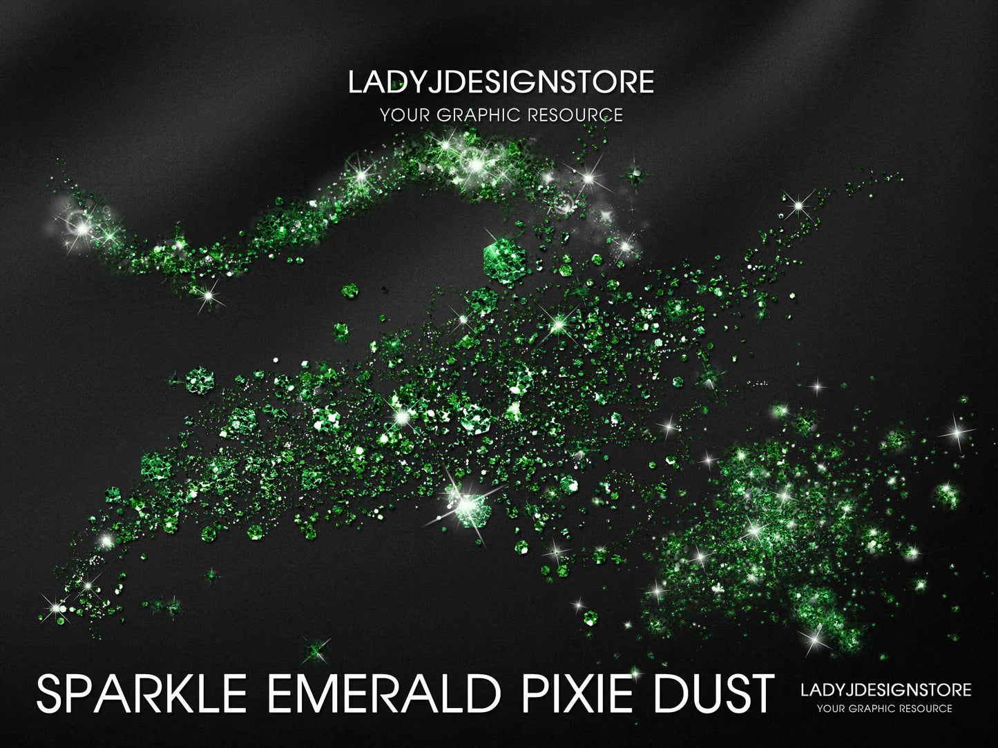Sparkle Pixie Dust Overlay Bundle 60 Green Elegant & Sparkling Design Elements