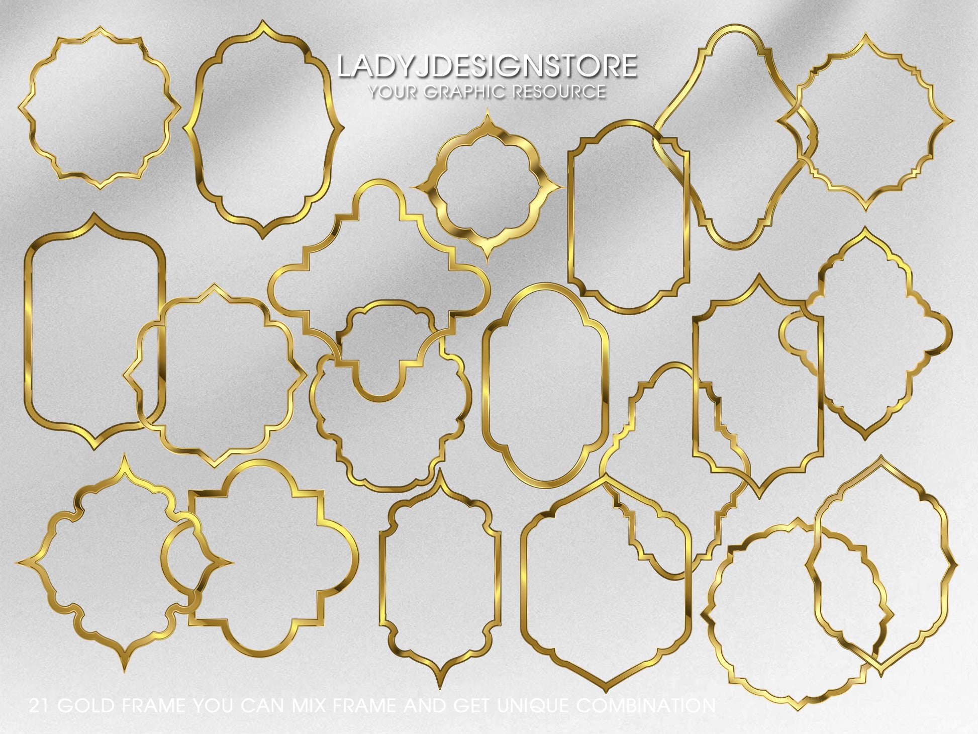 Geometric Gold Vintage Frame Edition Clipart