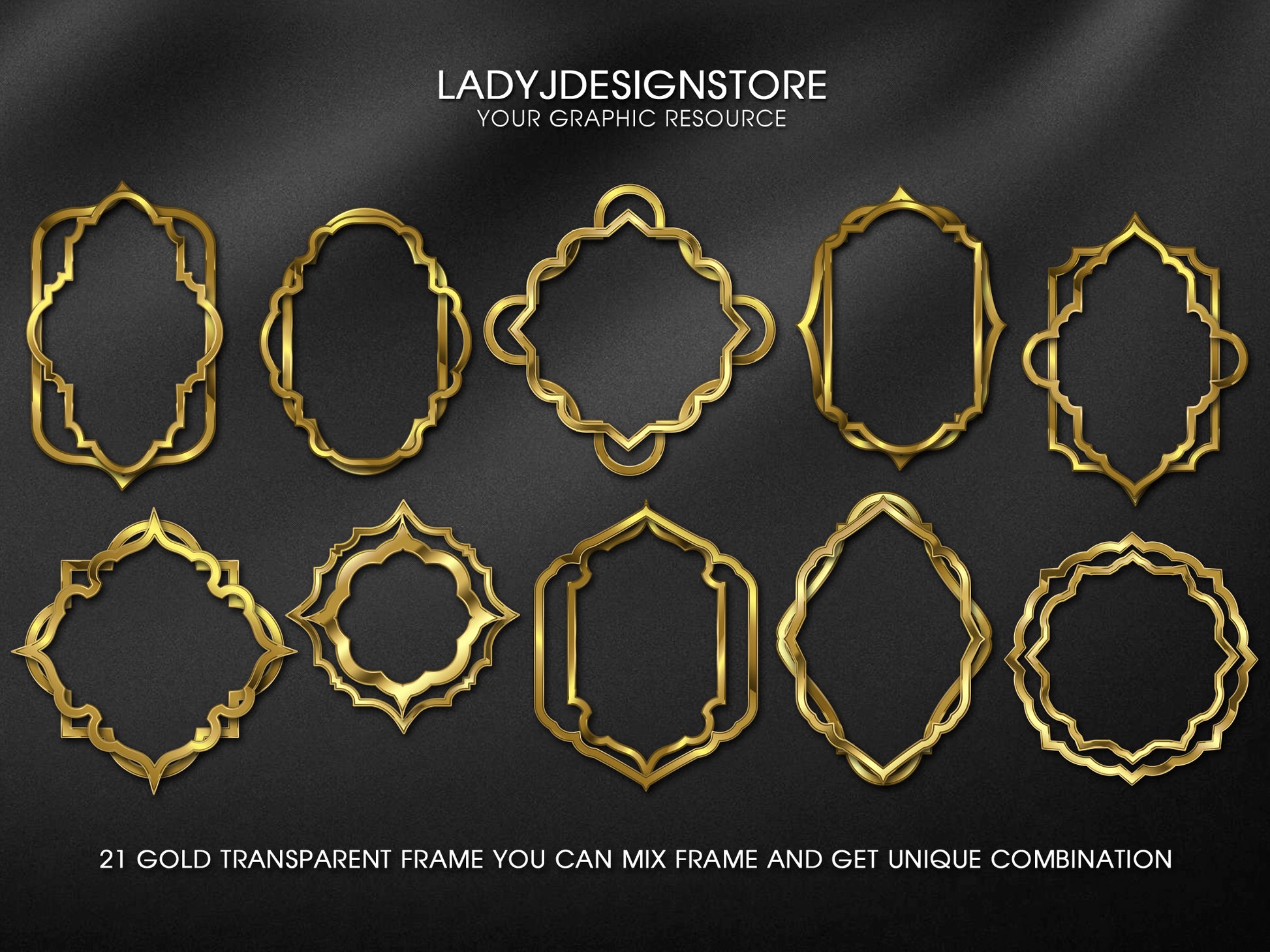 Geometric Gold Vintage Frame Edition Clipart