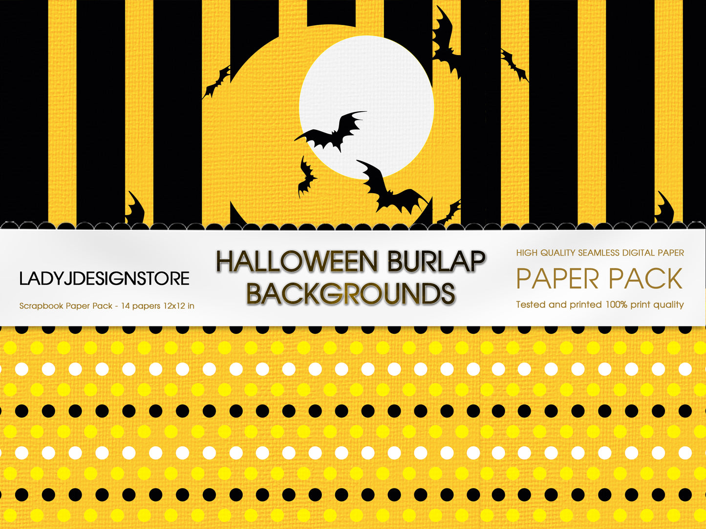 Halloween Burlap Digital Printable Papers