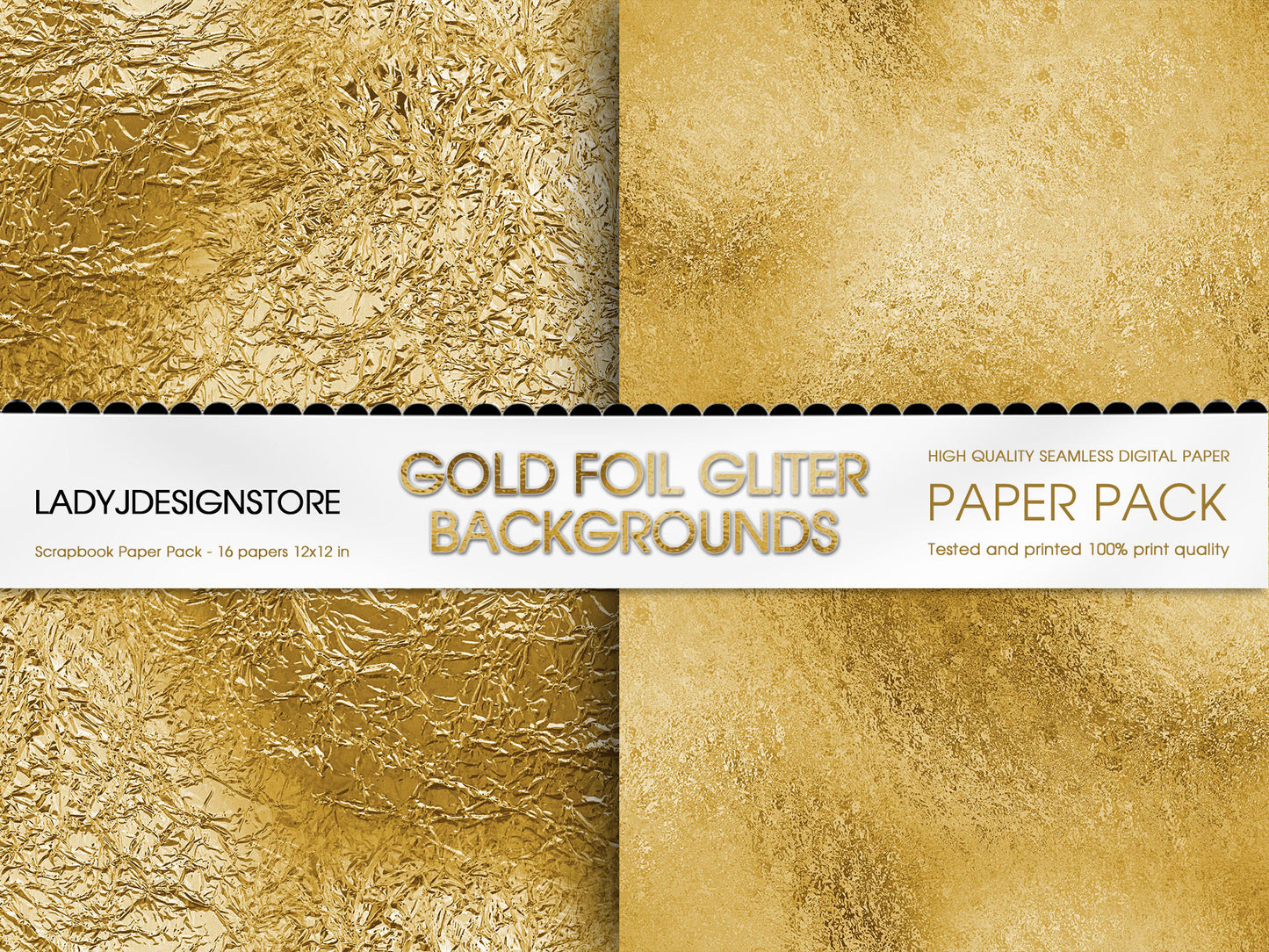 Gold Foil Glitter Digital Paper