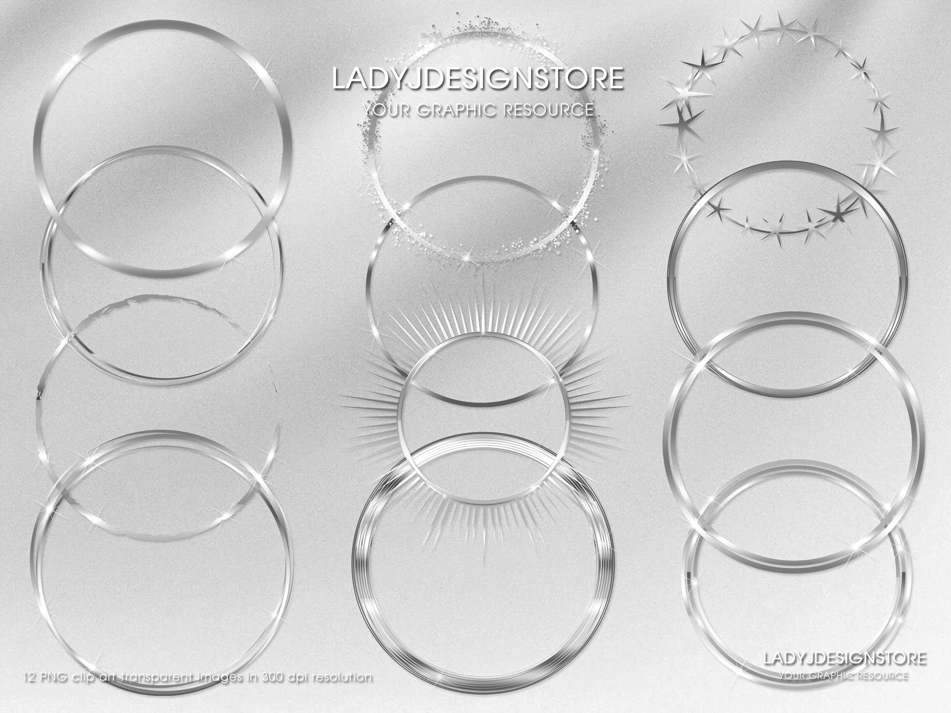 Silver Circular Frames Edition Clipart