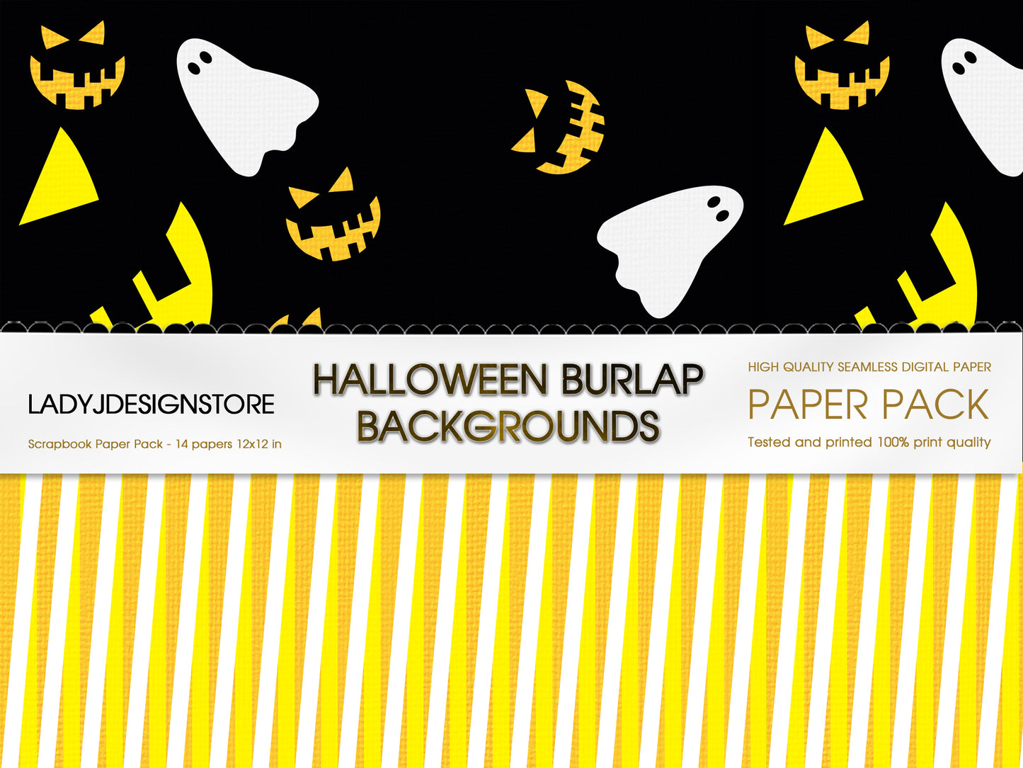 Halloween Burlap Digital Printable Papers
