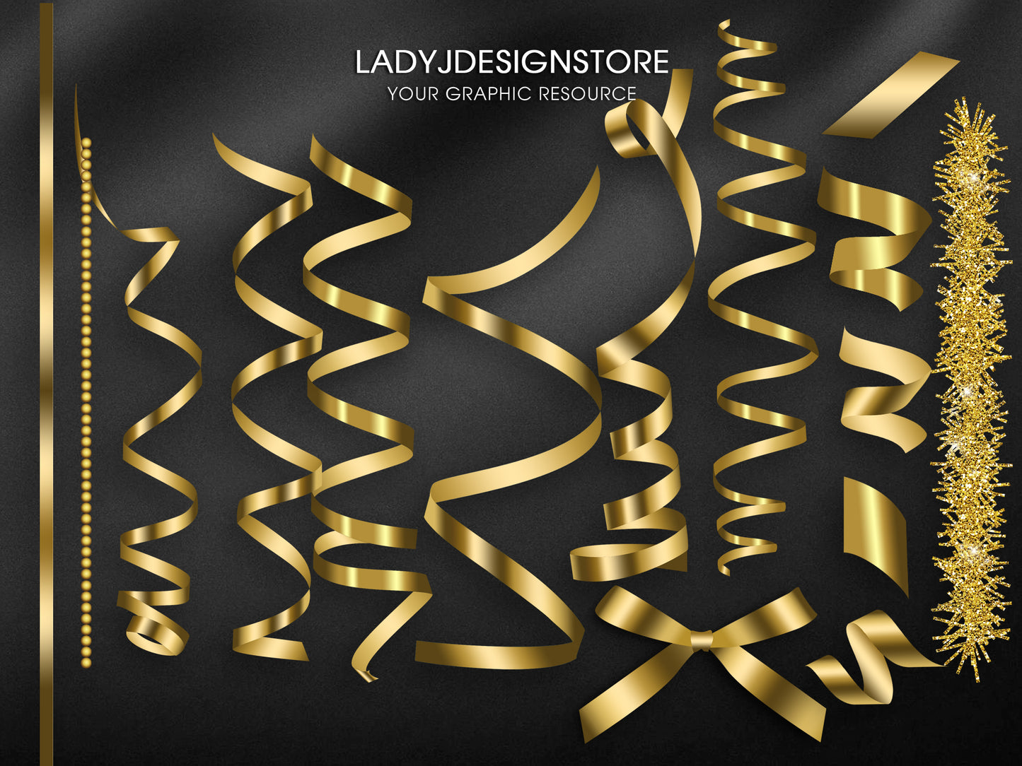 Gold and White Christmas Ornaments Clipart | Elegant Gold Baubles PNG | Digital Christmas Decorations