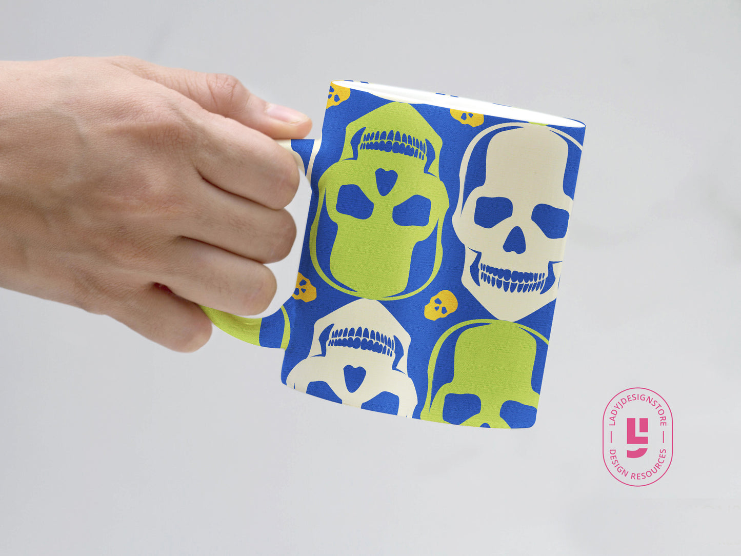 Halloween Neon Skulls Printable Papers