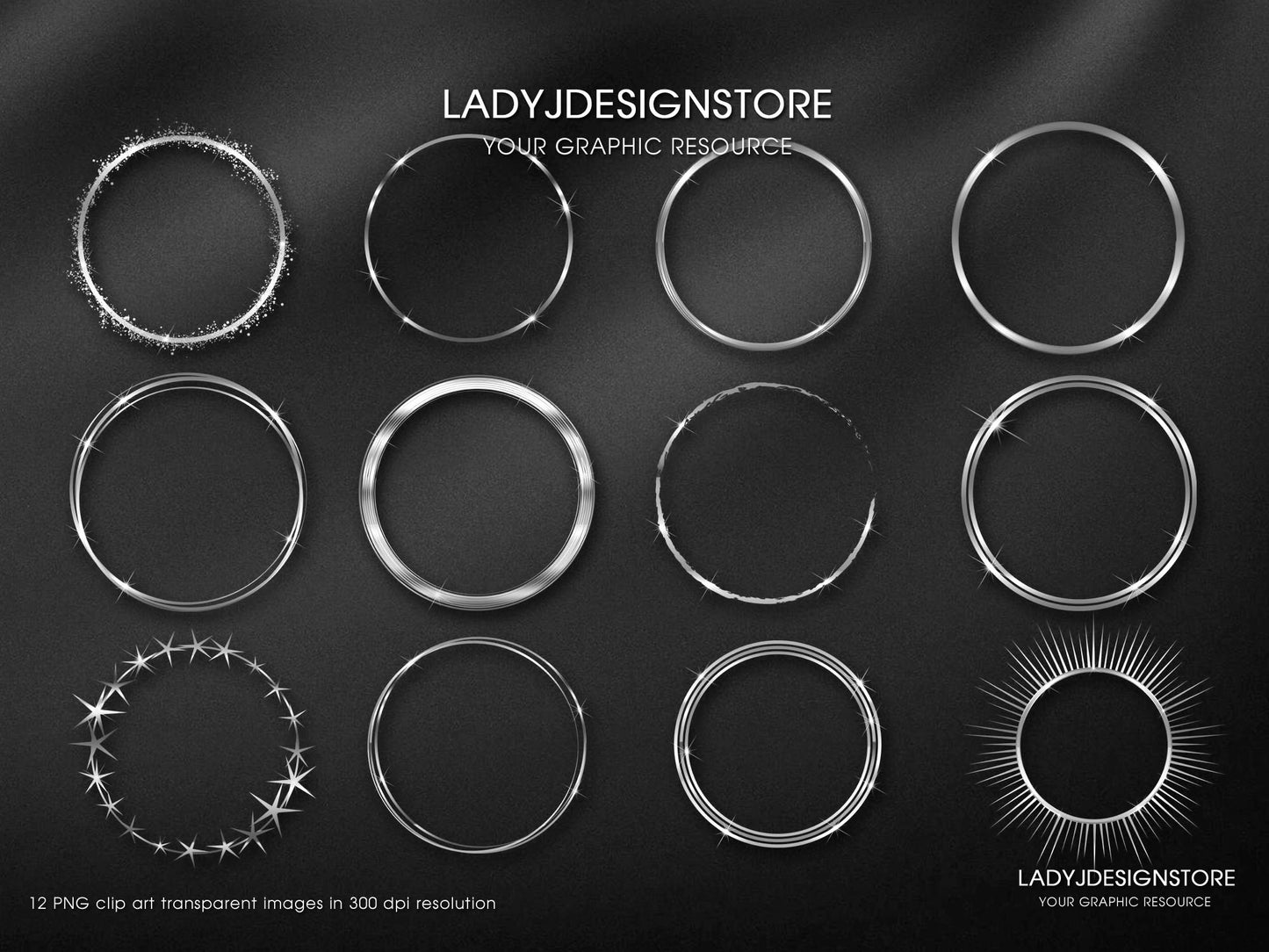 Silver Circular Frames Edition Clipart