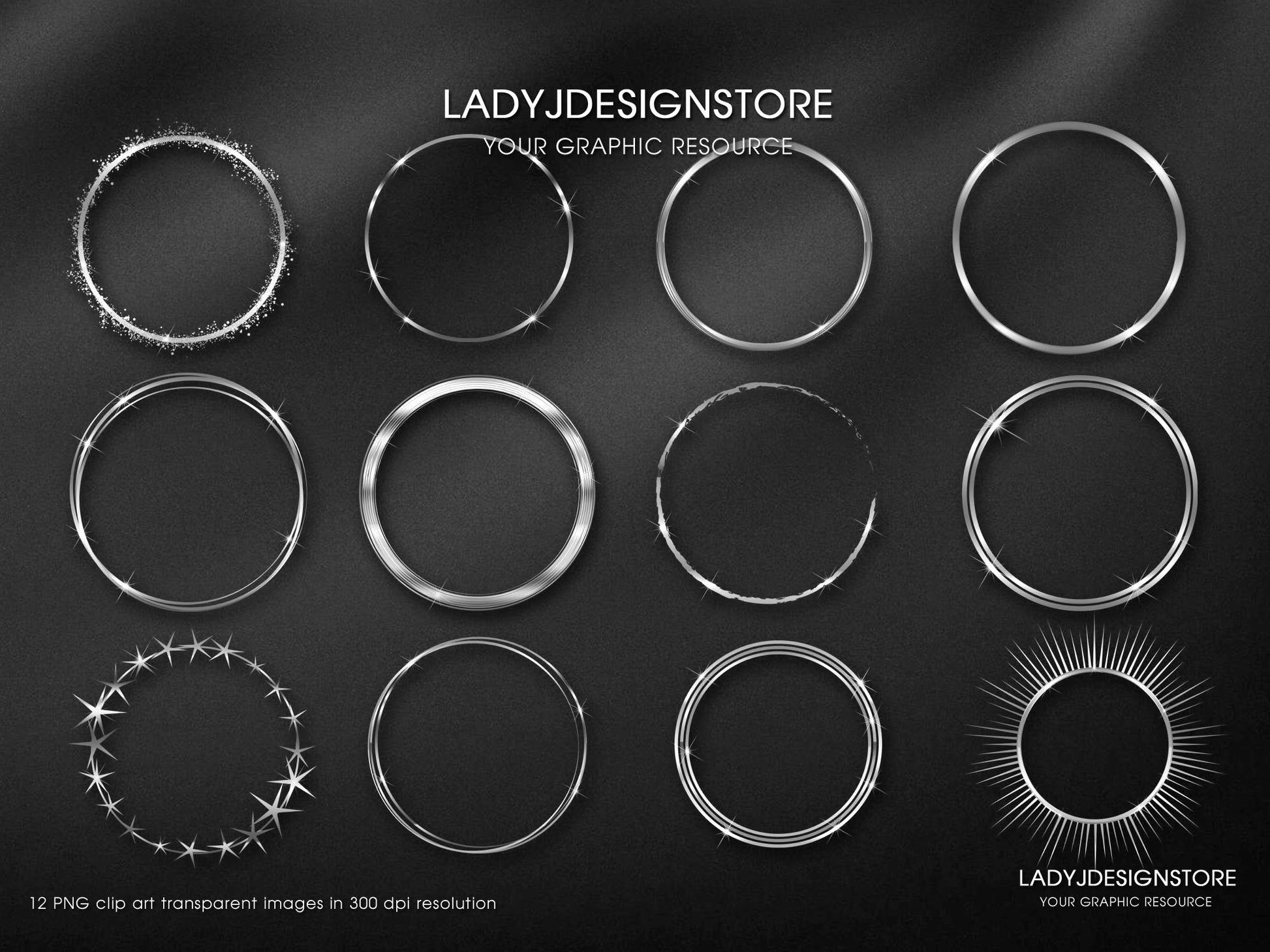 Silver Circular Frames Edition Clipart