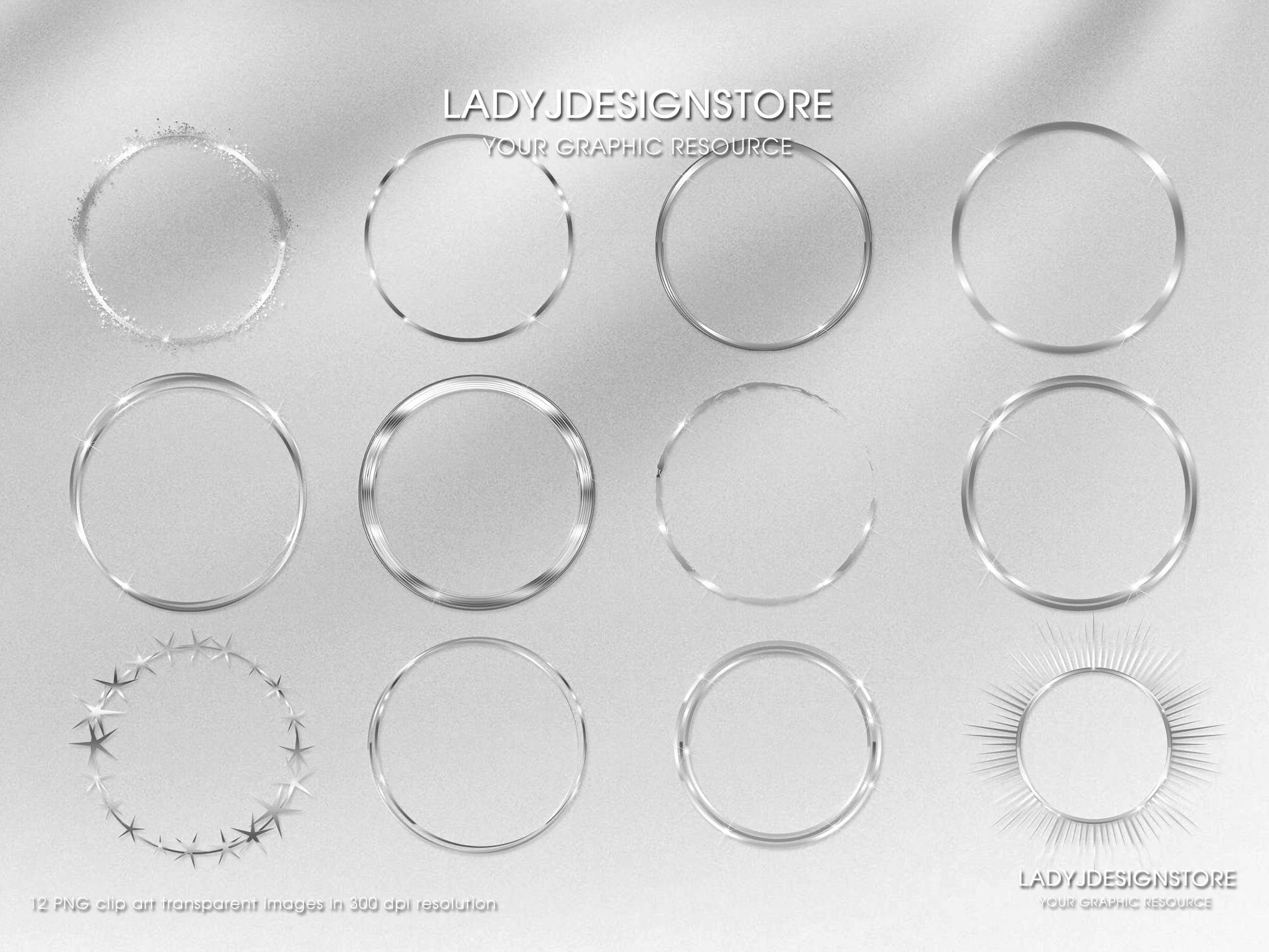 Silver Circular Frames Edition Clipart