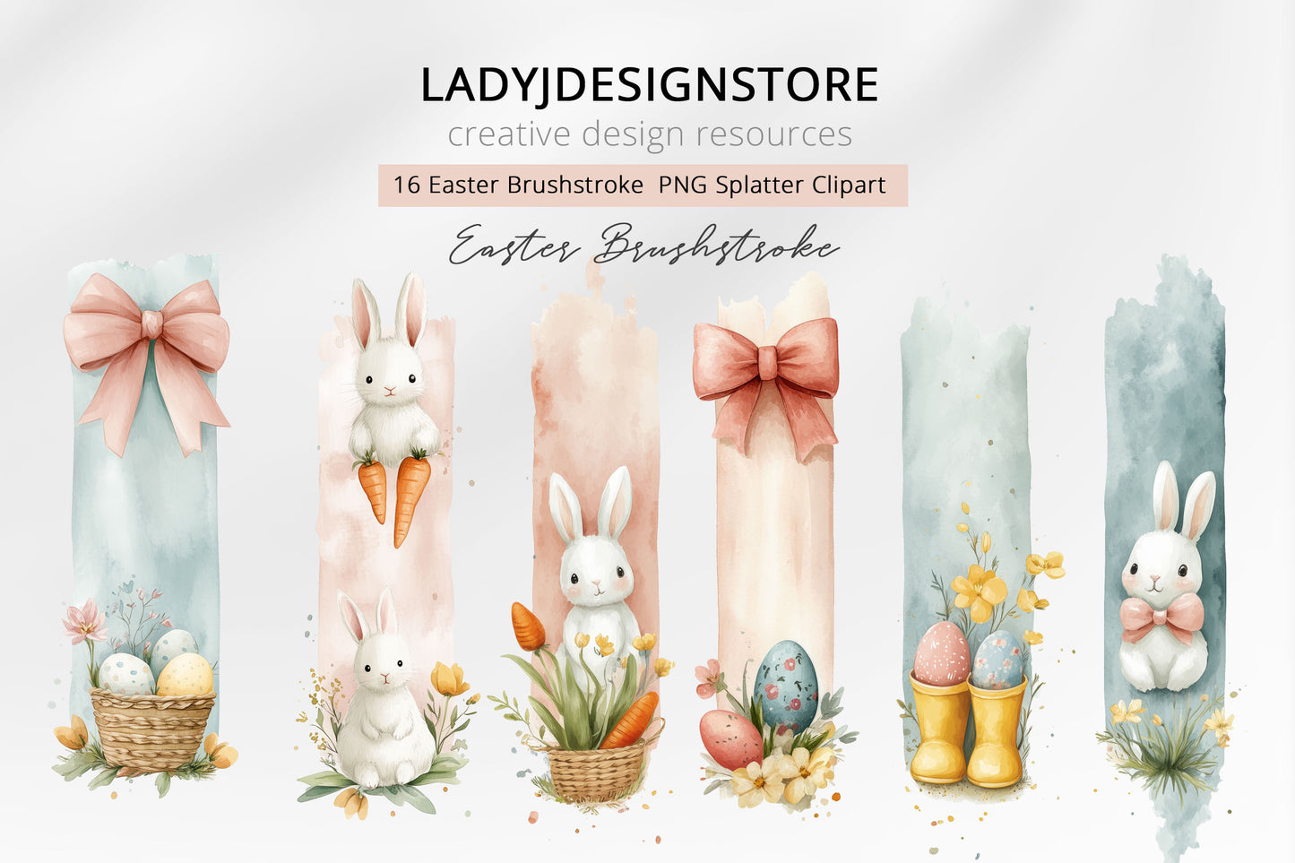 Easter Watercolor Brushstrokes PNG Clipart