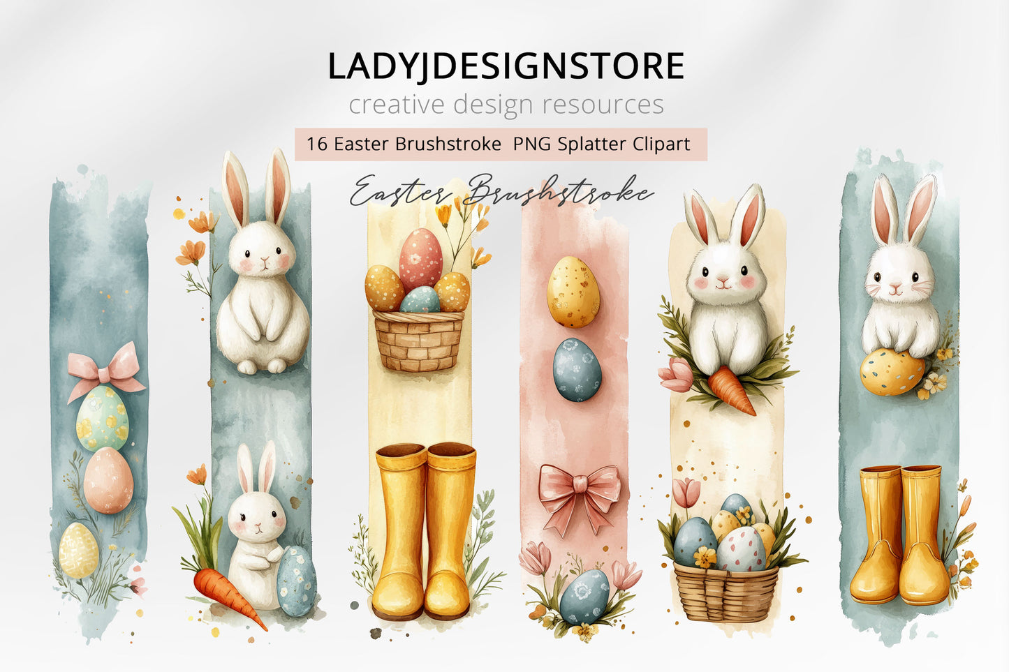 Easter Watercolor Brushstrokes PNG Clipart