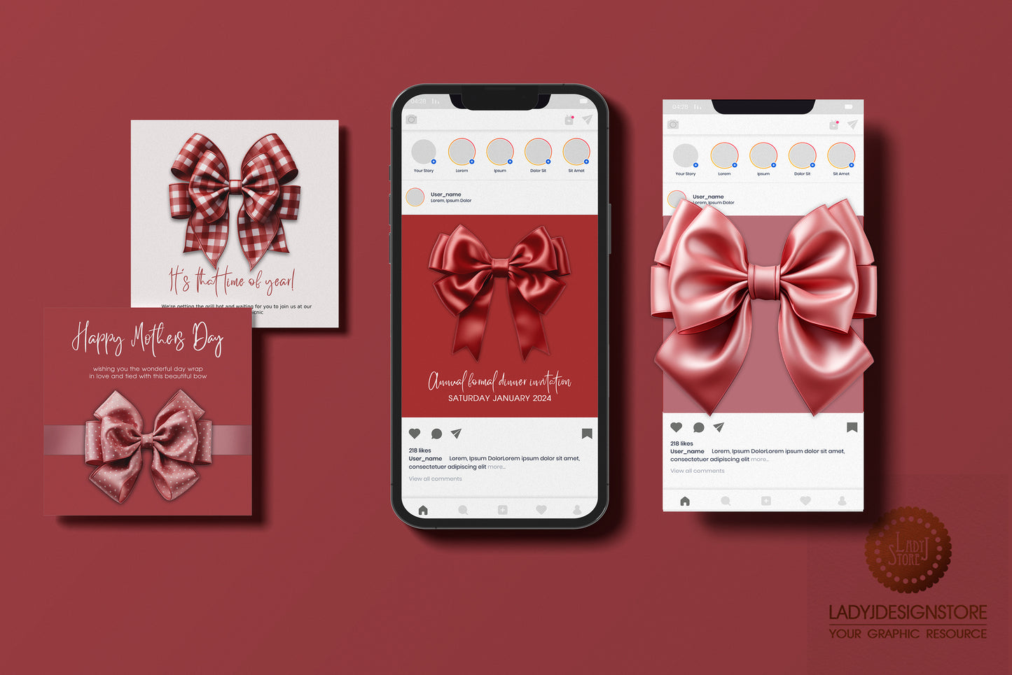 24 Satin Bows Clipart – Transparent Background
