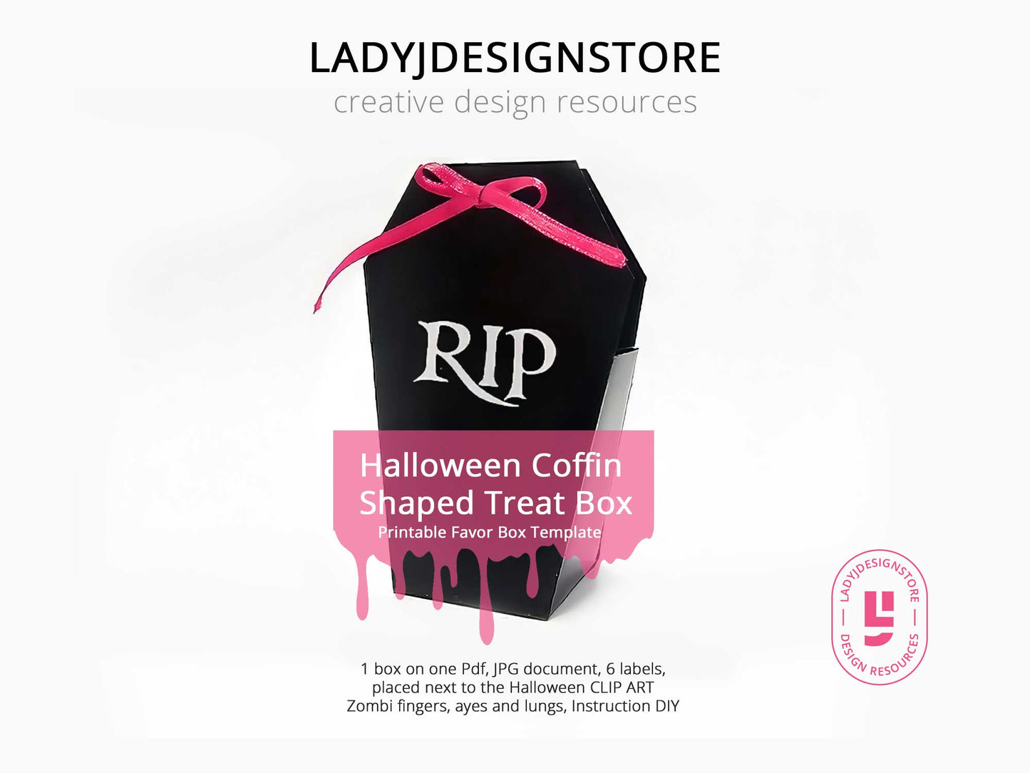 Halloween Coffin Shaped Treat Box SWG Cut fille